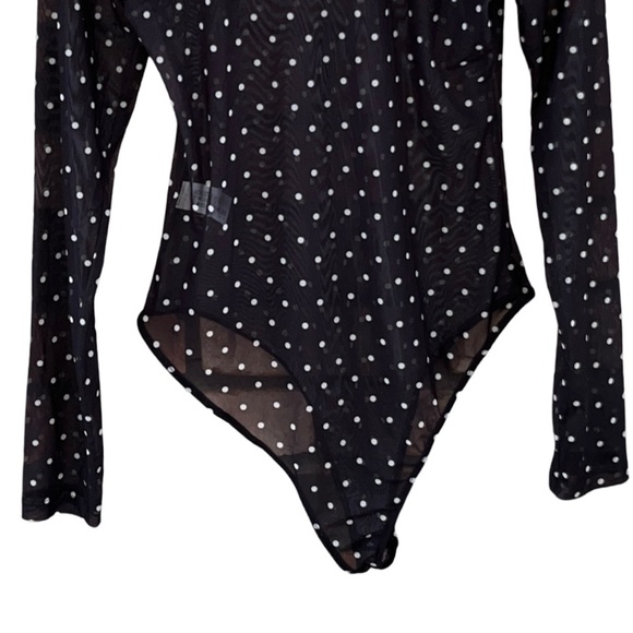 NWT Zara Printed Tulle Bodysuit w/ Polka Dots sze L - Picture 9 of 15